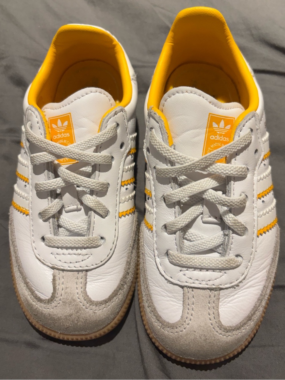Kids Adidas Samba white and Orange